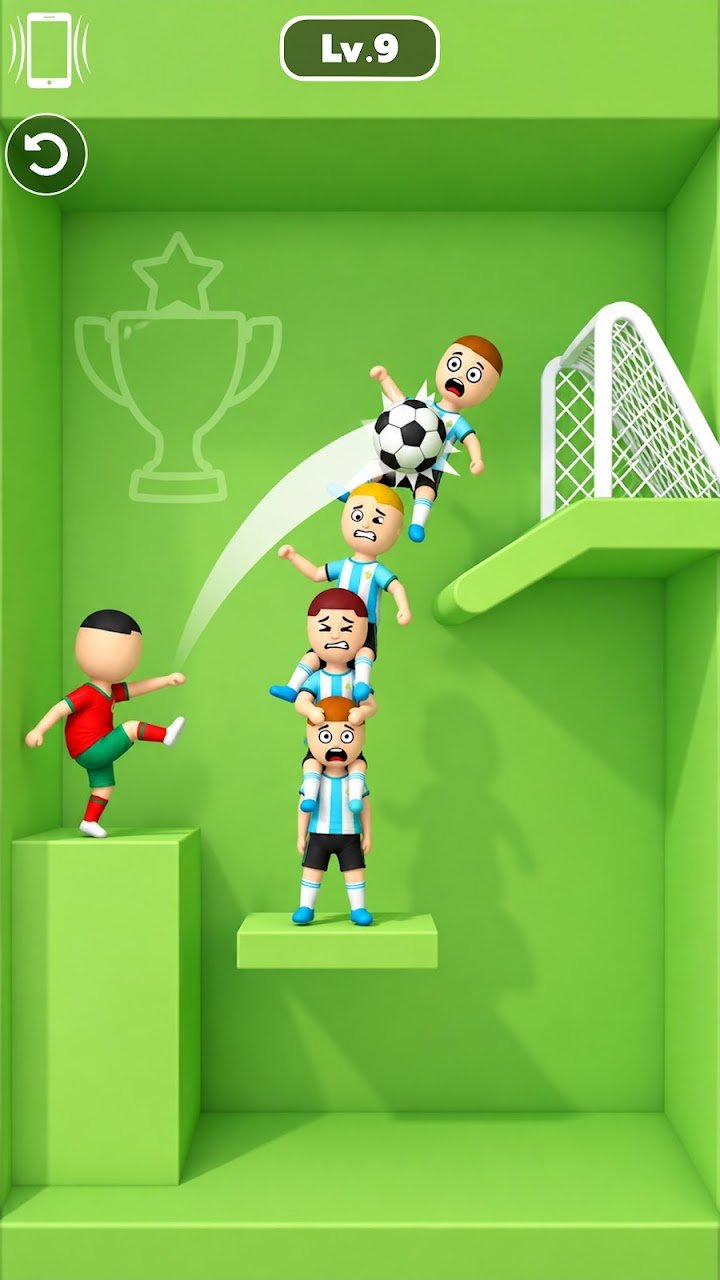One Shot Soccer: Swipe & Score screenshot
