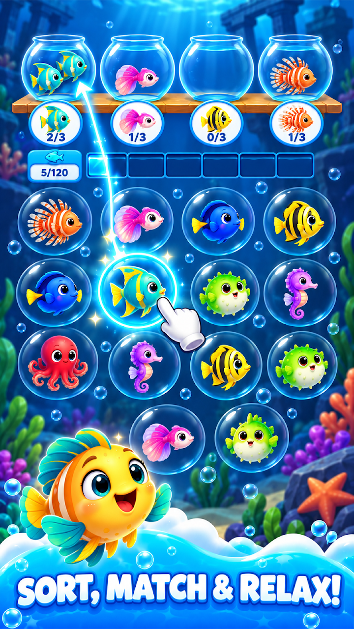 Fish Sort Puzzle: Sorting Game screenshot