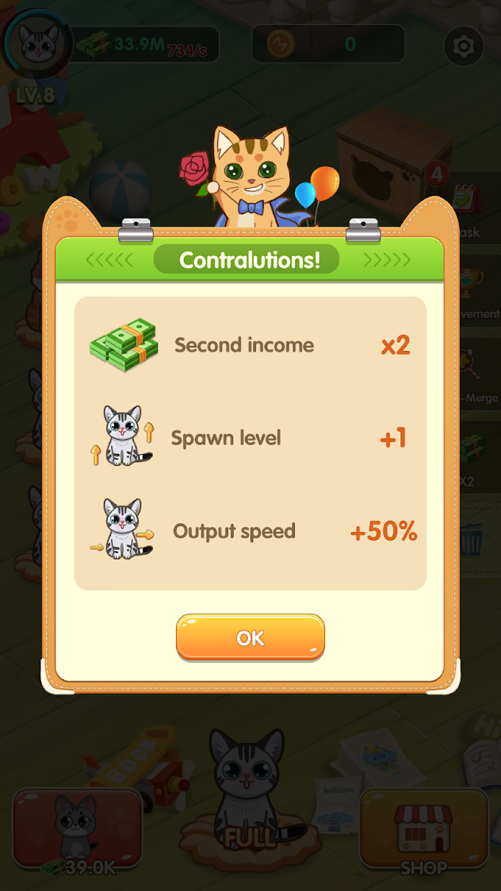 Kitty Evolution: Merge Game screenshot